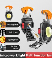 8in1 COB Keychain Light with Screwdriver and [Cigarette Lighter]